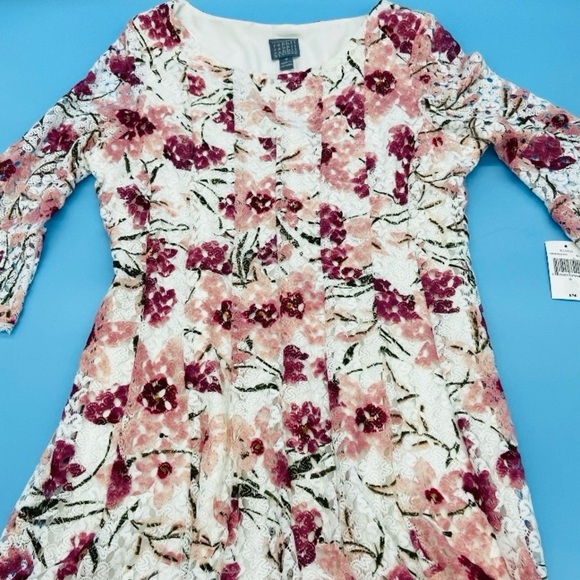 Rabbit Rabbit Rabbit Dress 18 Pink and White Floral Lace Overlay - Picture 1 of 9